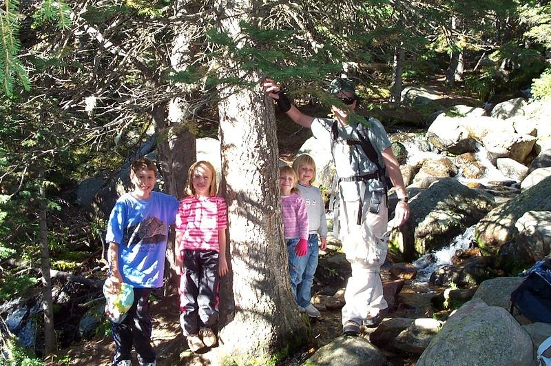 At the creek on the Longs Peak trail-We were headed up to Chasm Lake!