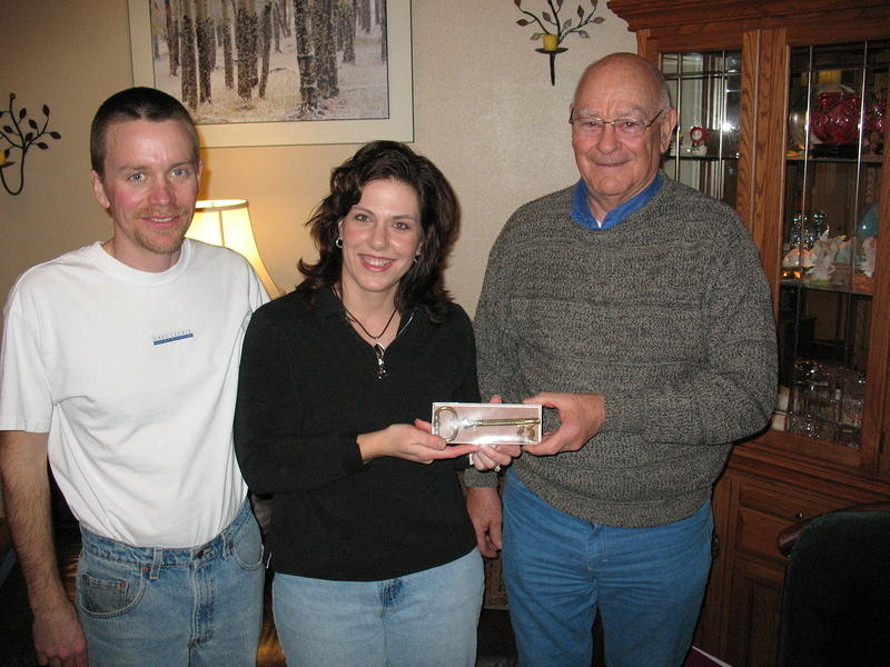The kind mayor of Glenwood, Iowa, Dyle Downing-G'pa Downs as we know him,  presented us with the key to the city on his visit to