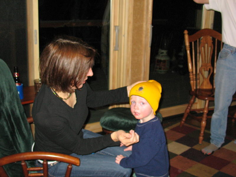 Luke models his Fatheads hat.