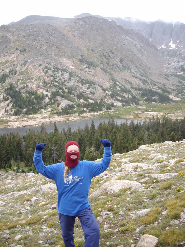 Elizabeth with Lawn Lake in the background.