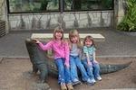 The kids climbed all over every statue