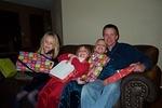 Alan and the girls open their new Christmas PJ's