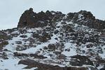 A close-up view of our route - the crux was the pinch point a little way down from the top.