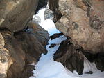 Looking up into the cave.