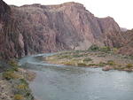 The river looking west from the bridge.