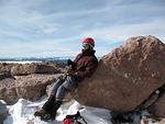 Michael enjoying our victory on the summit.