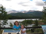 Elizabeth and Rebecca at Crystal Lake-Pikes Peak in the background