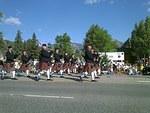 One of many bagpipe bands that performs