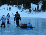 We crossed Mills Lake right up through the center.  There were some incredible ice patterns