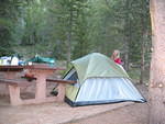 Izzie and Becca were sandwiched up to the picnic table