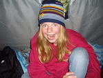 In the tent after supper.