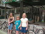 The girls check out the florida panther